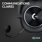 Logitech G - PRO X 2 LIGHTSPEED Casque gaming sans fil - Noir-Enceinte surround : Casque DTS X 2.0(1) Surround 7.1 pour une vision plus précise de la position et de la distance des objets dans le jeu.
