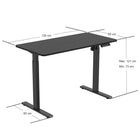 Ezywork - Bureau assis-debout électrique - 48" x 24" - Noir-Capacité de poids : 154 livres