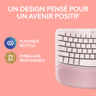 Logitech - Wave Keys clavier ergonomique sans fil - Rose-9