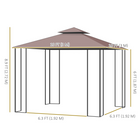 Outsunny - Pavillon de patio 10 pi l x 10 pi L - auvent de pavillon d’extérieur - brun-Bloque la plupart des rayons UV du soleil pour réduire la chaleur et vous garder au frais