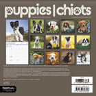 DateWorks - Mini Calendrier Mural 16 Mois d'Chiots de 2025 - 7 po x 7 po - Bilingue-Comprend des pages mensuelles de janvier à décembre 2025, ainsi que les 4 derniers mois de 2024.