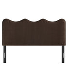 Modway - Athena Velours de performance résistant aux taches Tête de lit Queen size, Marron chocolat-Assemblée requise