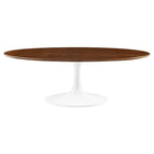 Modway - Lippa Ovale de 48 po Bois Table basse - Noyer-Assemblée requise