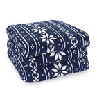 BIOS Living - Couverture chauffante cicro-peluche - Marine avec flocons de neige-Chaude, Confortable, Magnifique