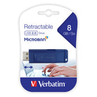 Verbatim - Clé USB bleue, 8 Go, Bleu-Le connecteur USB rétractable permet de ne pas perdre le capuchon