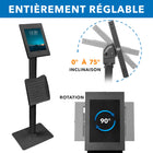 Mount-It - Kiosque antivol pour tablettes avec porte-documents pour iPad, iPad Air, iPad Pro-La tête rotative et inclinable permet d'obtenir différents angles de vue et une orientation portrait ou paysage