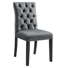 Modway - Duchess Performance Velvet Chaises de salle à manger Ensemble de 2 - Gris-Velours de performance résistant aux taches