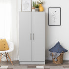 Prepac - Penderie Elite 32 po - gris-Les portes sont dotées de charnières réglables à 6 voies de haute qualité, de style européen