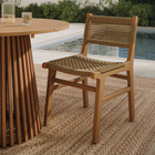 Modway - Rowe Terrasse extérieure Bois de teck Chaise à manger - Naturel-Barre de soutien pour brancard