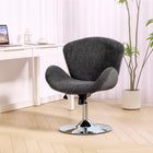 HOMCOM - Chaise de bureau pivotante avec large siège - dossier papillon - gris foncé-Dossier en forme de papillon et assise incurvée pour un confort accru lors de longues périodes d’assise 