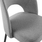 Modway - Rouse Tissu rembourré Fauteuil d’appoint de salle à manger - Noir Gris clair-9