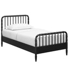 Modway - Arlette Taille jumelle Bois Cadre de lit de broche - Noir-Cadre de lit simple