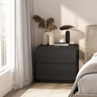 Manhattan Comfort - Ensemble contemporain moderne Chrystie 2 pièces : commode et table de chevet - Noir-La base robuste de style socle assure la stabilité tout en conservant une apparence épurée et surélevée