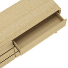 Manhattan Comfort - Ensemble moderne Linda 2 pièces : commode et table de chevet - Chêne naturel-Design de tiroir épuré à façade plane pour une esthétique minimaliste et contemporaine