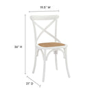 Modway - Gear Restauration Fauteuil d’appoint - Blanc-Cadre en bois d’orme revêtu