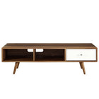 Modway - Transmit 55 po Meuble TV, Blanc noyer-Panneau de particules durable