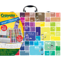 Crayola - Mallette d'artiste édition limitée avec couleurs retirées-115 pièces dans une mallette de rangement en édition limitée, comprend 56 crayons de cire dont 8 couleurs retirées de notre gamme en édition limitée, 15 crayons de couleur courts, 14 marqueurs super-pointes, 14 marqueurs Pip-Squeaks Skinnies, 15 pages à colorier, des plaques à frotter texturées et un guide de trucs et astuces.