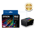 Epson - Cartouches d'encre 702 - Capacité standard - Noir/Couleur CMJ-Manipulation sans souci - impressions résistantes au maculage, à la décolouration et à l’eau