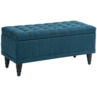 HOMCOM - Banc ottoman de rangement à dessus relevable pour bout de lit - bleu-Élégant et chic, ce banc sublime n'importe quel espace de vie 