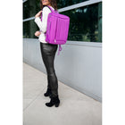 Vangoddy - Sacoche convertible pour ordinateur portable 15 pouces avec bandoulière et sangles de sac à dos - Violet-Bretelles réglables et dissimulables selon le mode de port choisi