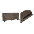 Manhattan Comfort - Linda 72" Moderne Commode Double à 6 Tiroirs - Noyer Brun-Design minimaliste à profil bas avec des façades de tiroirs lisses et arrondies pour une esthétique moderne et douce