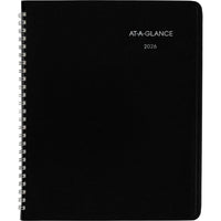AT-A-GLANCE - Agenda hebdomadaire 2026 - 8 3/4 po H x 6 7/8 po l - noir - anglais-12 mois : janvier 2026 à décembre 2026