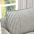Ebello - Kandyn Fauteuil tonneau pivotant 29,7 po rembourré rayures douces coussin amovible, bleu-Dimensions: 35 po H × 29,7 po L × 33,6 po P
