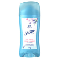 Secret - Antisudorifique et Déodorant Solide Invisible - 73 g - Poudre pour Bébé-Restez frais et sec toute la journée avec la poudre solide pour bébé secret invisible.