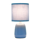 Simple Designs - Petite lampe de table ronde - bleu ciel avec abat-jour assorti-Assemblage et utilisation: Le produit est livré assemblé et il suffit de fixer l'abat-jour à la base avec un écrou à douille fourni avant utilisation