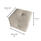 Exform - Lilith Cube - Tabouret, pouf, table d'appoint - Chenille noire-Idéal pour : maisons, condominiums, appartements, bureaux, hôtels, salons, espaces commerciaux