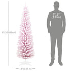 HOMCOM - Arbre de Noël artificiel crayon avec branches floquées de neige-Conception de sections pour une installation rapide  
