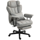 HOMCOM - Chaise de bureau grande taille à haut dossier avec repose-pieds - gris-Hauteur du siège réglable de 20,1 po-23,2 po pour un confort optimal