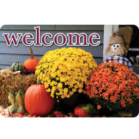 Ashley Productions - The Original Fun Mat - Tapis de Bienvenue - 15 -5" x 23 -5" - Tapis de Bienvenue Épouvantail Fleurs-Mesure et design : Le paillasson "Scarecrow Flowers" mesure 15,5 po x 23,5 po.