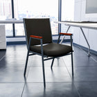 Flash Furniture – Chaise empilable robuste à revêtement noir à motifs et rembourrage de 3 po Hercules, avec accoudoirs, 4/pqt-Coussins profilés