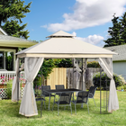 Outsunny - Pavillon de patio 10 pi l x 10 pi L - auvent de pavillon d’extérieur - blanc-La housse en polyester est imperméable et protégée contre les UV pour offrir une protection complète