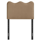 Modway - Athena Velours de performance résistant aux taches Tête de lit jumelée, Taupe-Quatre positions de montage ajustables