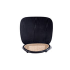 Manhattan Comfort - Lot de 2 chaises de salle à manger Versailles 18,5 po au style industriel chic, dossier rond, noir et cannage naturel-Garantie limitée du fabricant de 30 jours