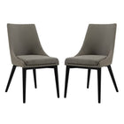 Modway - Viscount Tissu Fauteuil d’appoint de salle à manger Ensemble de 2 - Granite-Pattes en caoutchouc noir
