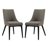 Modway - Viscount Tissu Fauteuil d’appoint de salle à manger Ensemble de 2 - Granite-Pattes en caoutchouc noir