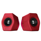 Hecate by Edifier - G2000 Enceintes stéréo de jeu multi-entrées Bluetooth avec lumières RGB - Rouge-Armoire unique en forme de colonne avec élévation de 10 degrés et cavité isométrique de 0,65 L, panneau mat et gravure laser en métal, logo sérigraphié et patins antidérapants