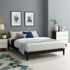 Modway - Lodge Bois Cadre de lit plateforme Queen, Cappuccino-Fond de teint solide pour matelas
