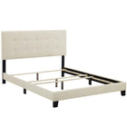 Modway - Amira Tissu rembourré Lit King, Beige-Cadre de lit à plateforme avec tête de lit