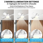 Bell+Howell - Ventilateur à douille de 15,7 po, lumière chaude avec télécommande - Blanc-Facile à utiliser - aucun câblage ni installation nécessaire