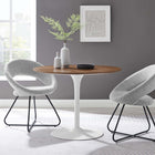Modway - Pursuit 40 po Table à manger, Blanc noyer-Socle métallique résistant aux éclats