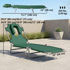 Outsunny - Chaise longue d’extérieur - chaise longue pliante réglable - vert-Coussin rembourré en forme de "U" offrant un confort supplémentaire en position assise ou allongée