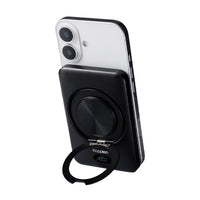 Kopplen - Batterie externe magnétique mince 15 W avec support pliable-Sa batterie de 5000 mAh permet une recharge complète de la plupart des téléphones intelligents, tandis que sa capacité à recharger deux appareils simultanément (sans fil + USB-C) la rend polyvalente pour un usage quotidien
