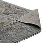 Modway - Enye Treillis floral vintage vieilli Tapis de comédie 8 pi l x 10 pi L - Brun et bleu argenté-8
