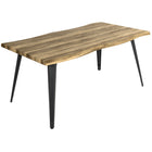 Homy Casa -  Bureau à bord vivant 63 po L - Noyer-Design avec bordure vive pour un charme rustique naturel