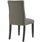 Modway - Duchess Bouton touffé Tissu Chaise à manger - Granite-Tissu fin en polyester