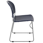 Flash Furniture - Chaise ultra-compacte empilable marine de la série HERCULES avec une et cadre enduit de poudre argentée-Capacité de poids de 880 lb